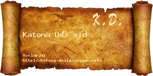 Katona Dávid névjegykártya